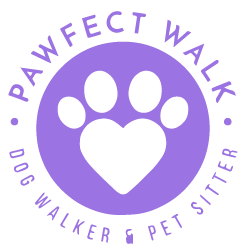 Lilac Pawfect Walk logo with transparent background.